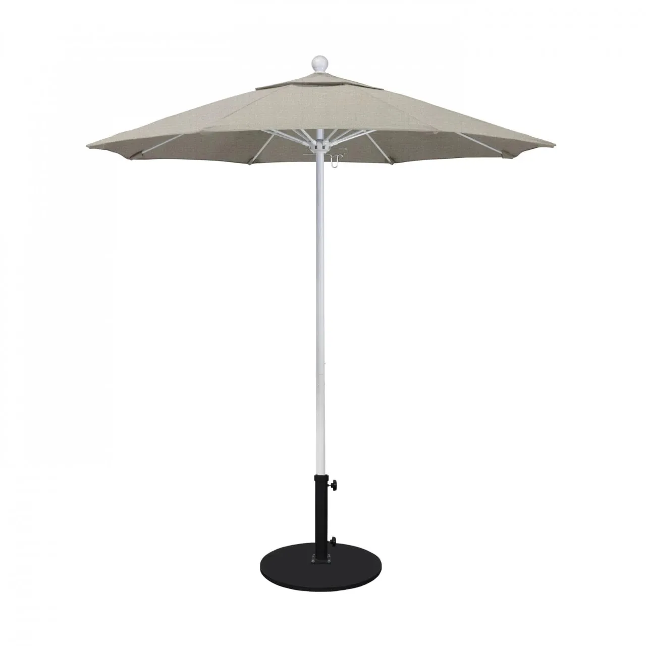 California Umbrella Venture Series 7.5 ft Commercial Patio Umbrella: Robust Aluminum Frame with Push Lift and Fiberglass Ribs