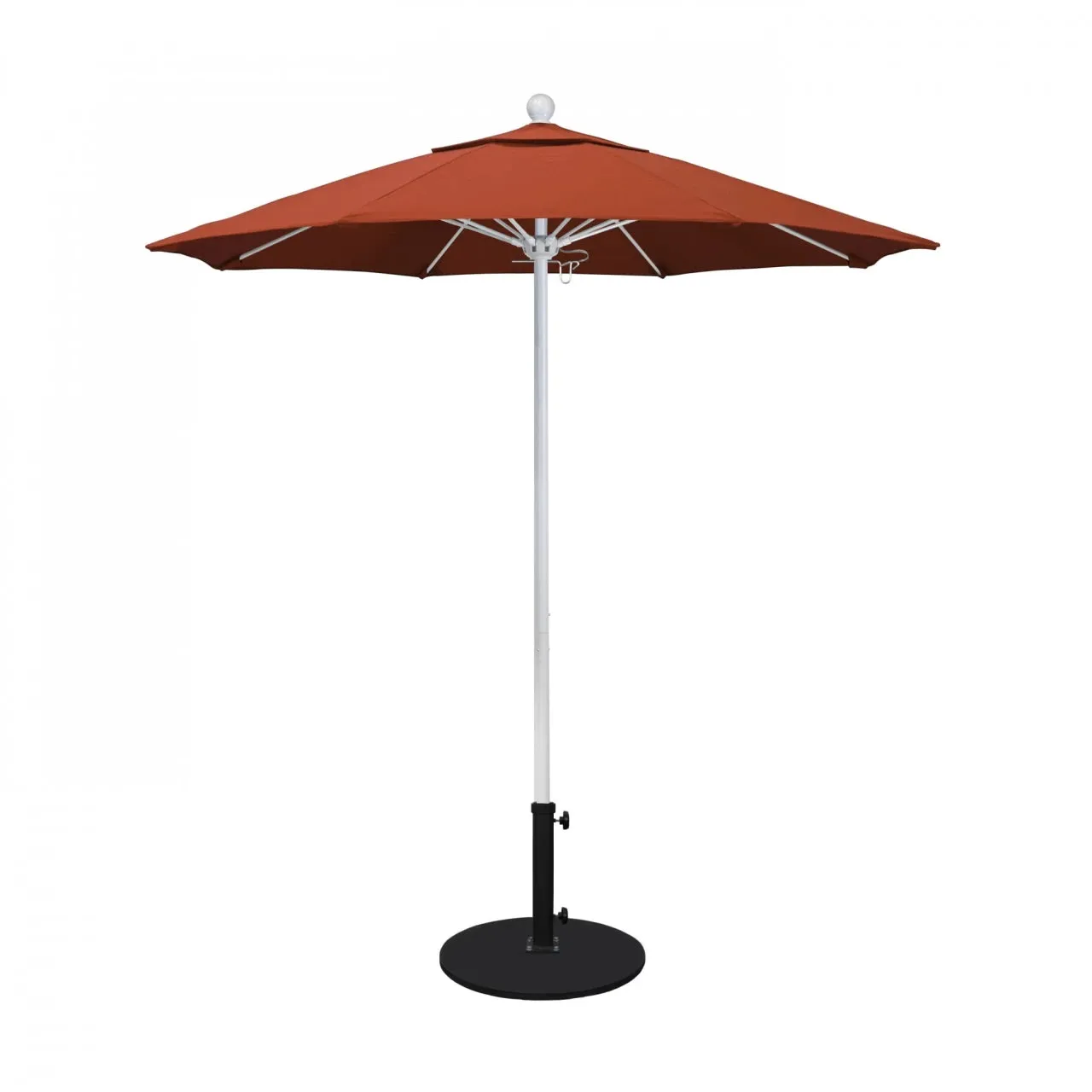 California Umbrella Venture Series 7.5 ft Commercial Patio Umbrella: Robust Aluminum Frame with Push Lift and Fiberglass Ribs