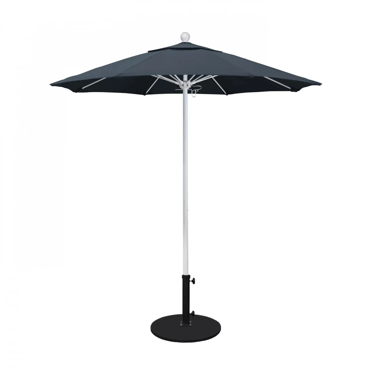 California Umbrella Venture Series 7.5 ft Commercial Patio Umbrella: Robust Aluminum Frame with Push Lift and Fiberglass Ribs