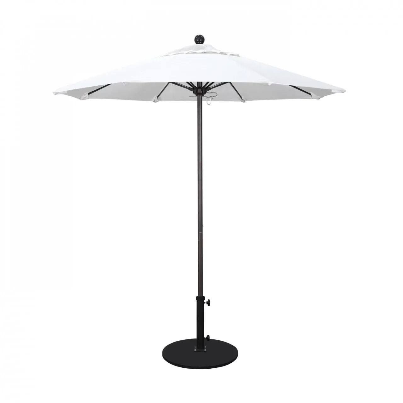 California Umbrella Venture Series 7.5 ft Commercial Patio Umbrella: Robust Aluminum Frame with Push Lift and Fiberglass Ribs
