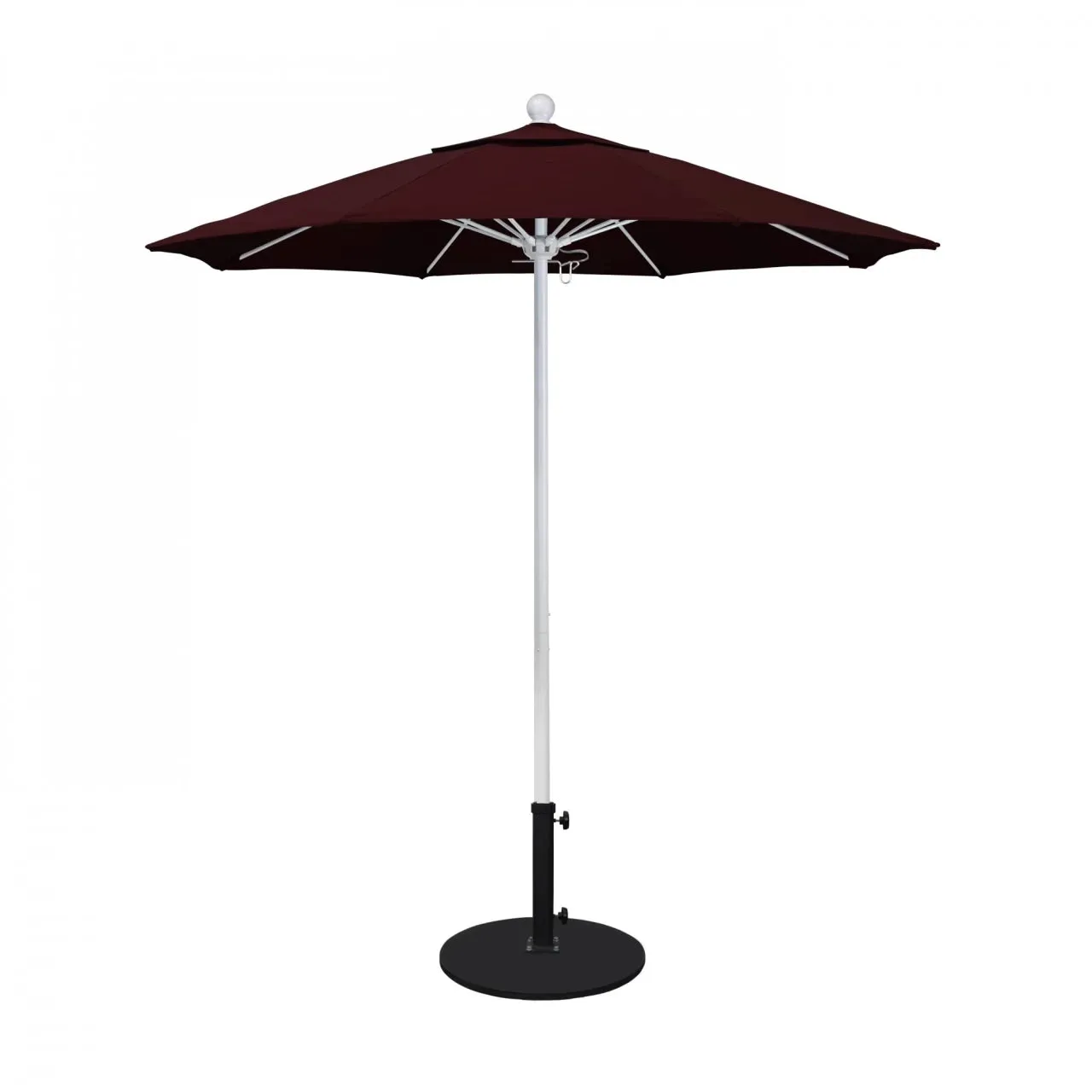 California Umbrella Venture Series 7.5 ft Commercial Patio Umbrella: Robust Aluminum Frame with Push Lift and Fiberglass Ribs