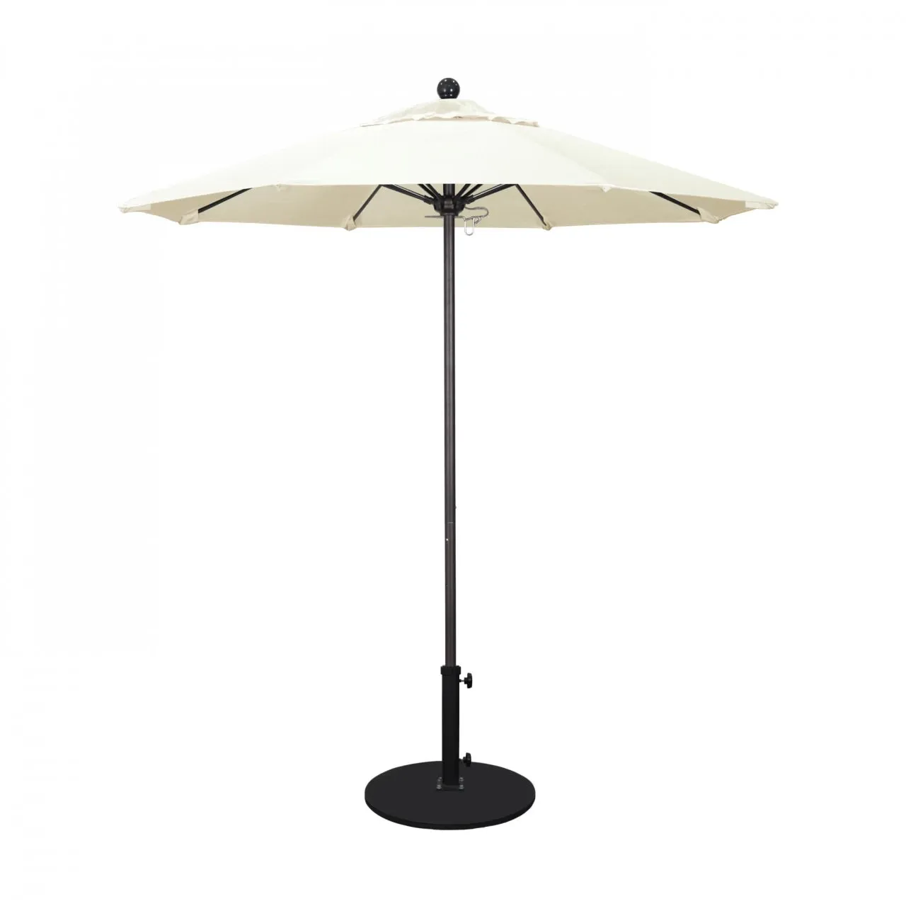 California Umbrella Venture Series 7.5 ft Commercial Patio Umbrella: Robust Aluminum Frame with Push Lift and Fiberglass Ribs
