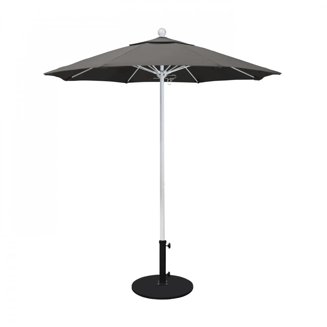 California Umbrella Venture Series 7.5 ft Commercial Patio Umbrella: Robust Aluminum Frame with Push Lift and Fiberglass Ribs