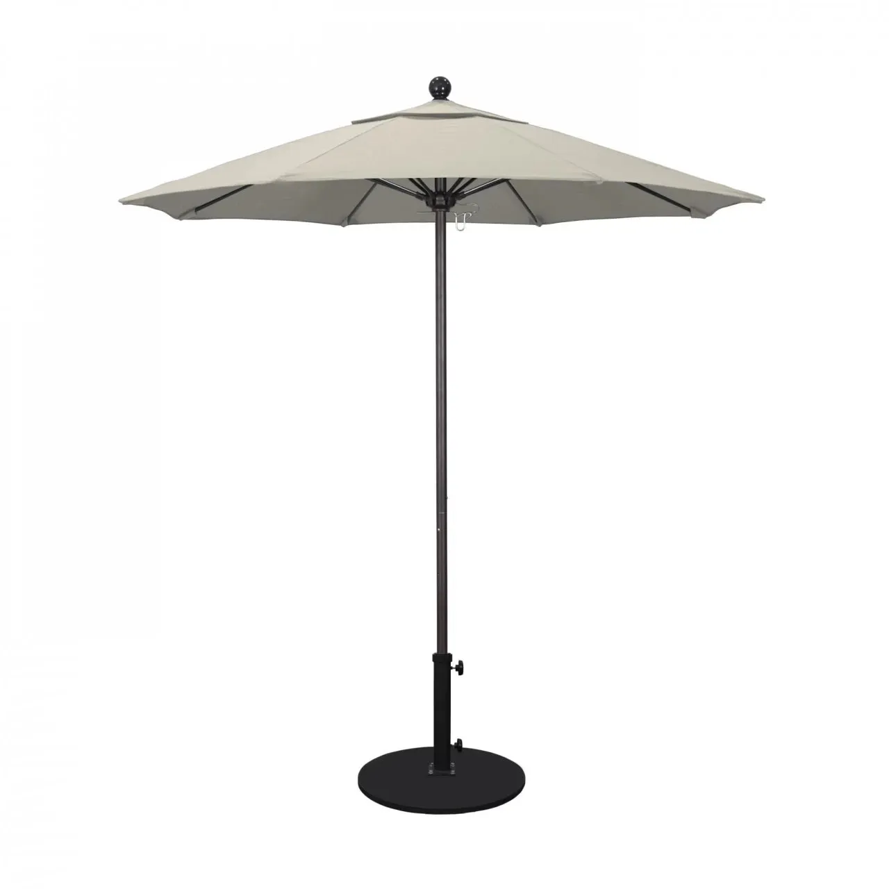 California Umbrella Venture Series 7.5 ft Commercial Patio Umbrella: Robust Aluminum Frame with Push Lift and Fiberglass Ribs