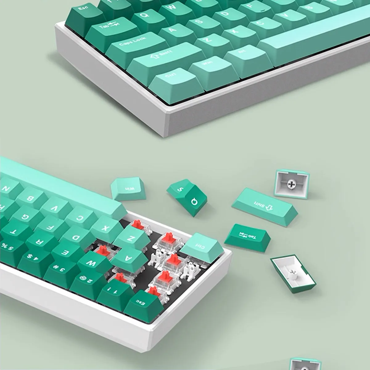 Cherry Profile Double-Shot PBT Keycap Set - Green Gradient
