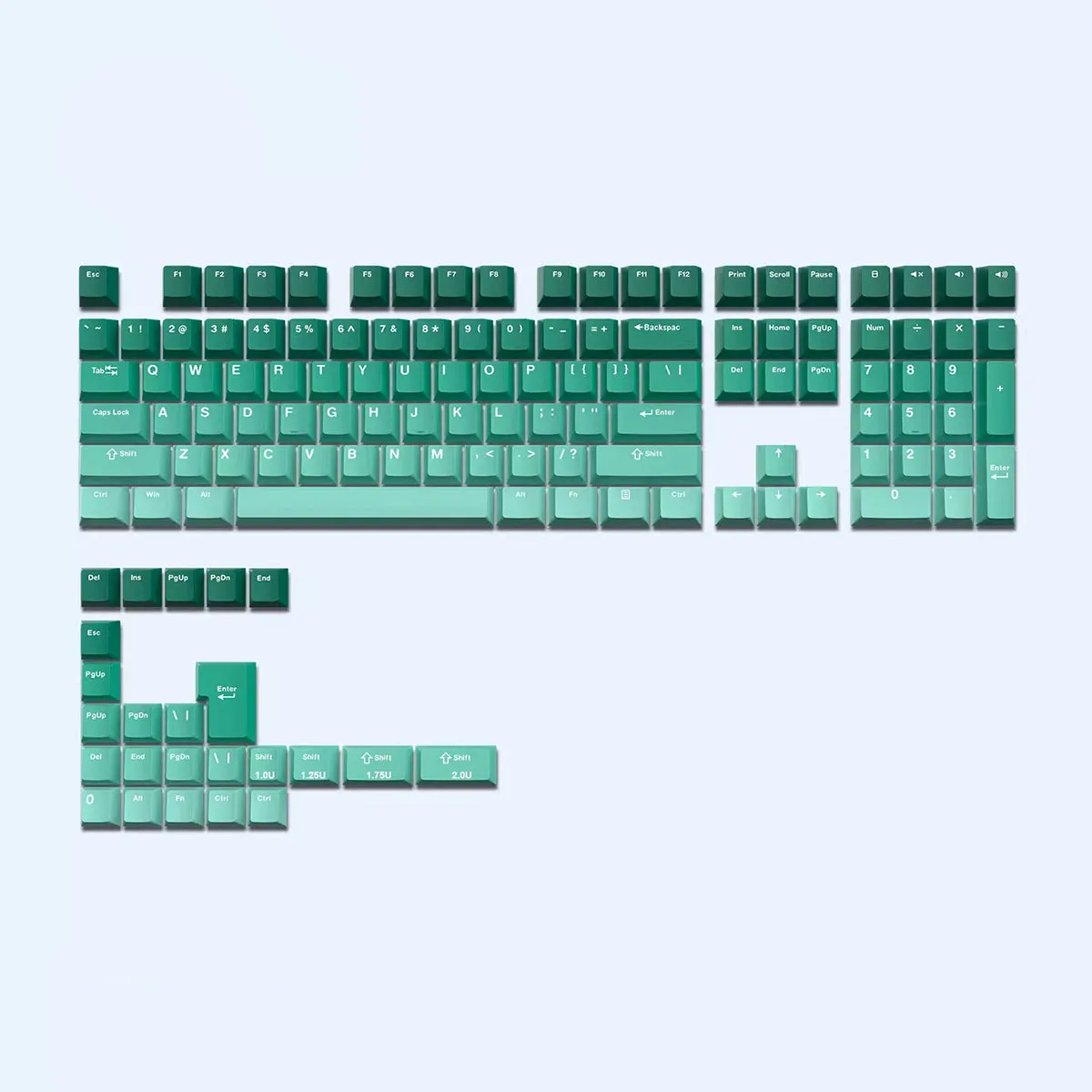 Cherry Profile Double-Shot PBT Keycap Set - Green Gradient