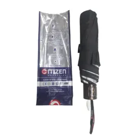 Citizen 3 Fold Umbrella, Manual Umbrella, Rain and UV Protection (6 Pcs, 21 Inch, Black)