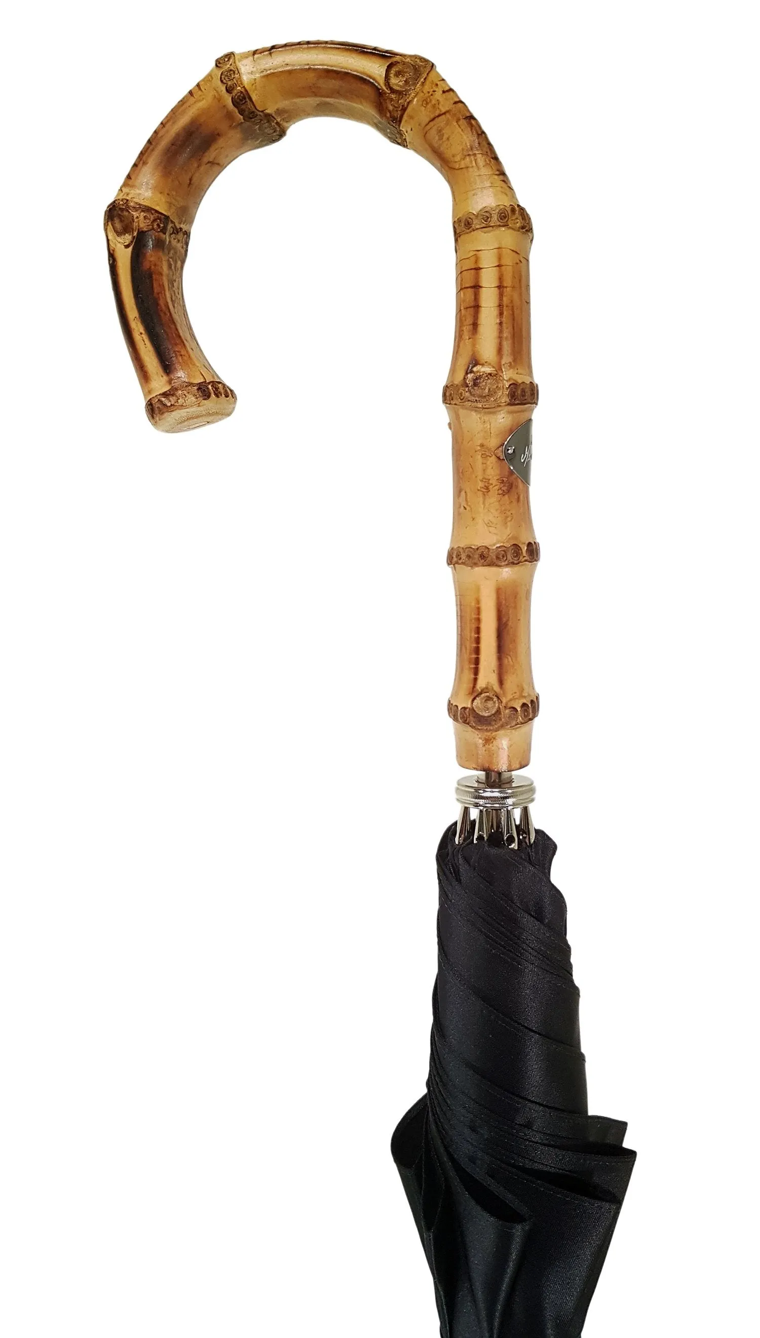 Classic Automatic Black Umbrella With Whanghee Handle