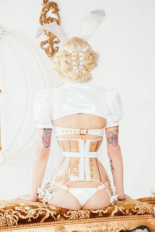Clear PVC Bow Garter Corset