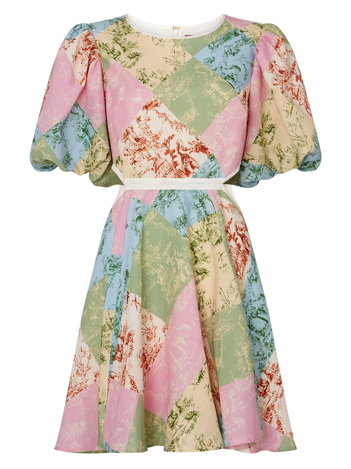 Coco Patched Toile De Jouy Mini Dress