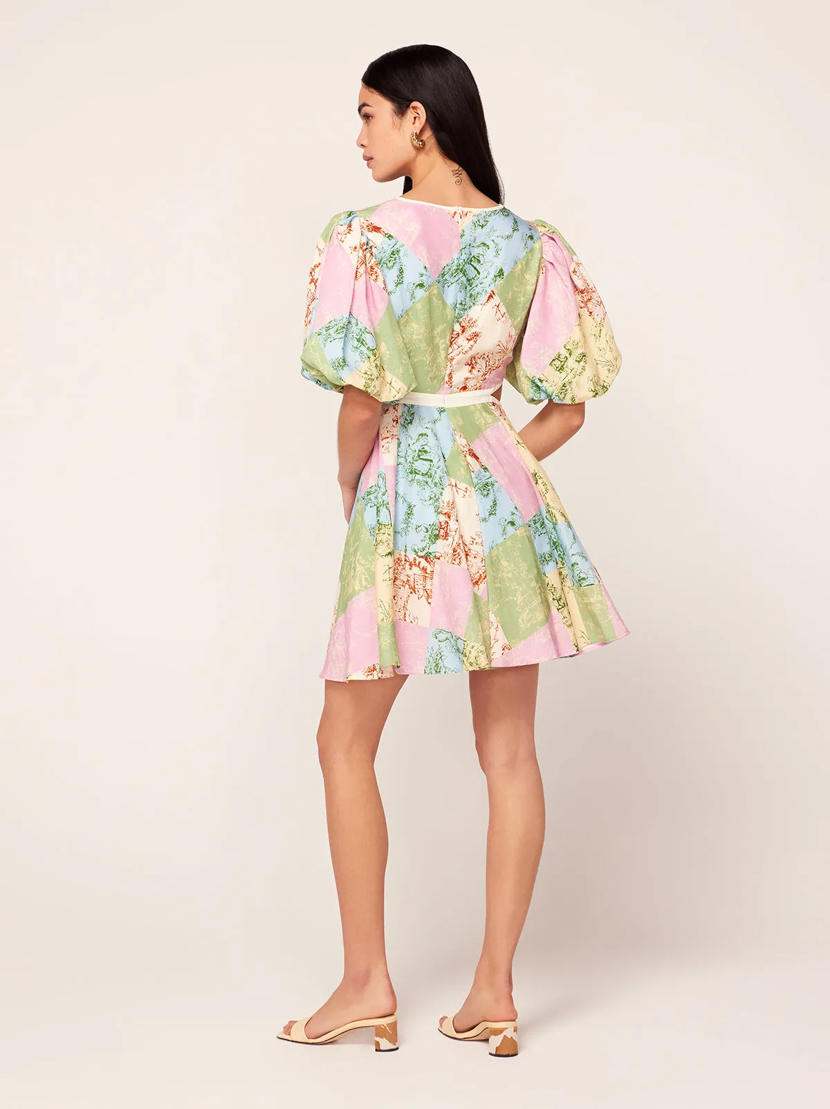 Coco Patched Toile De Jouy Mini Dress
