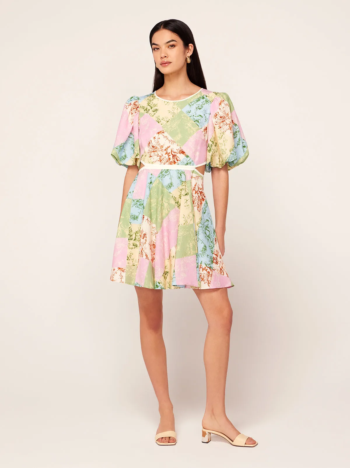 Coco Patched Toile De Jouy Mini Dress