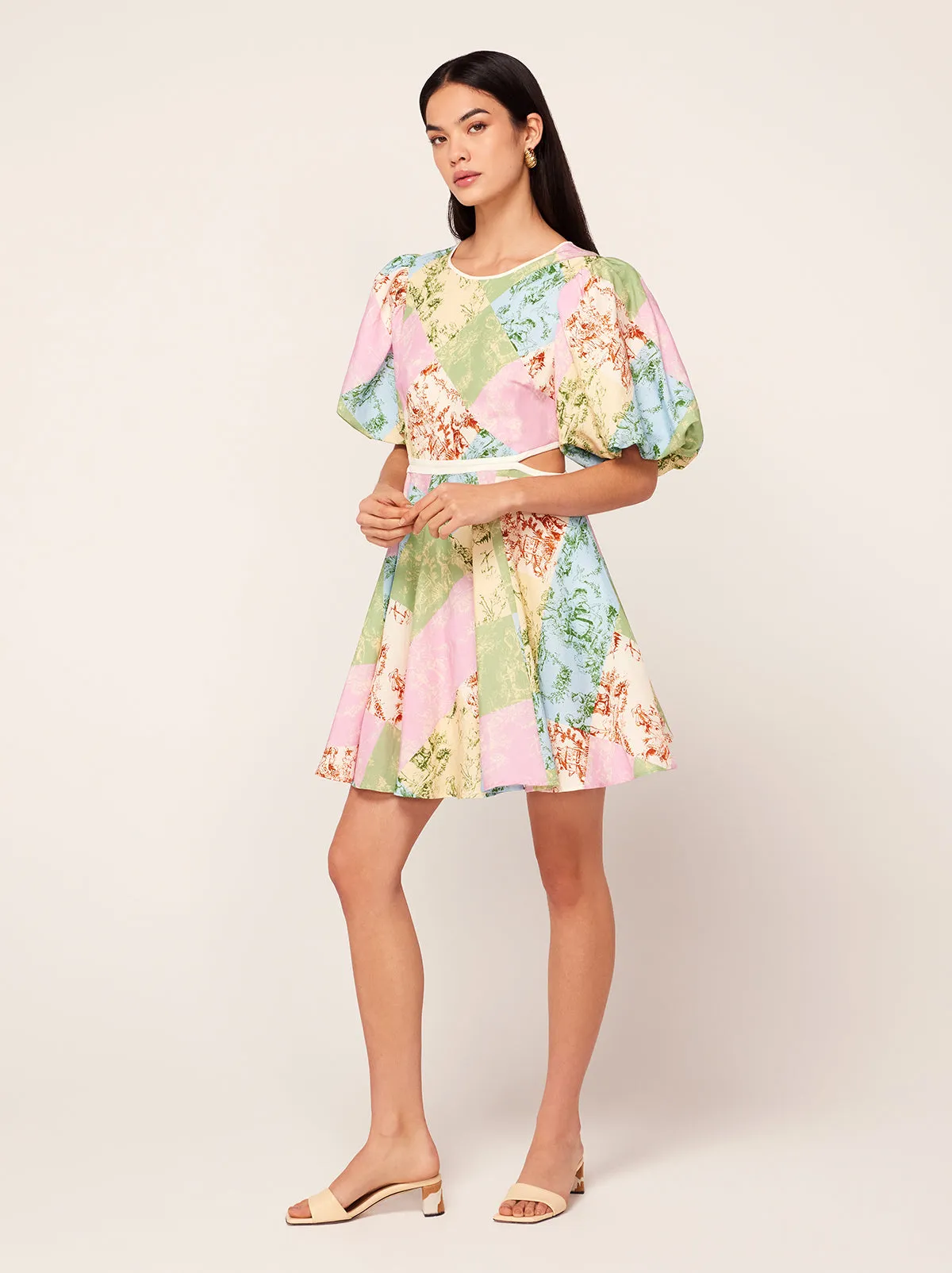 Coco Patched Toile De Jouy Mini Dress