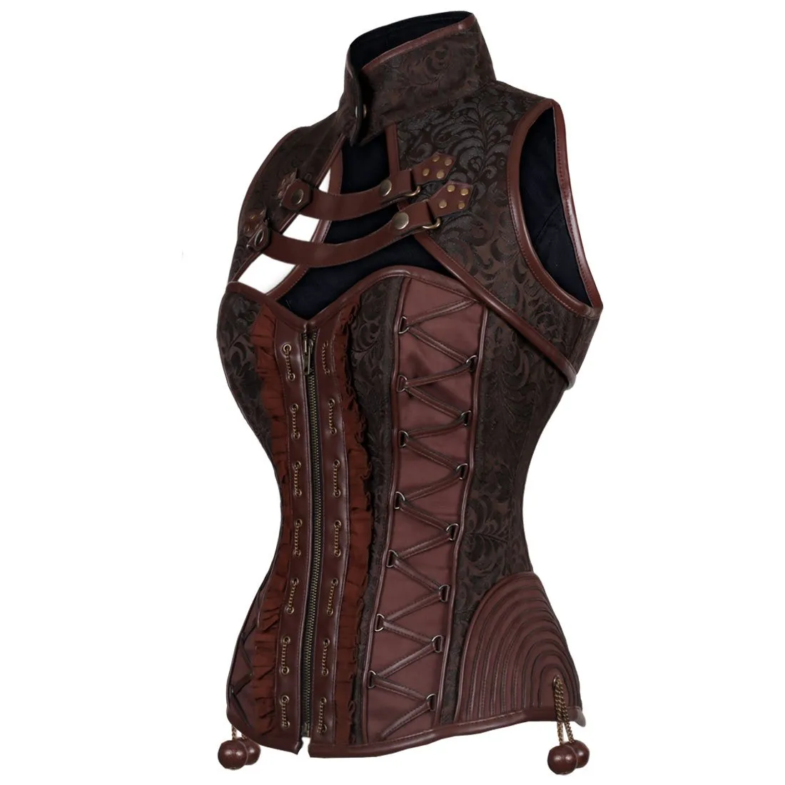 Coralee Steampunk Authentic Steel Boned Overbust Corset