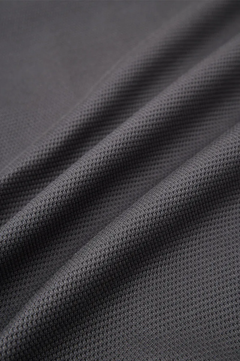 CottonSTRETCH Stand Collar Knit Jacket | Dark Grey GYE161
