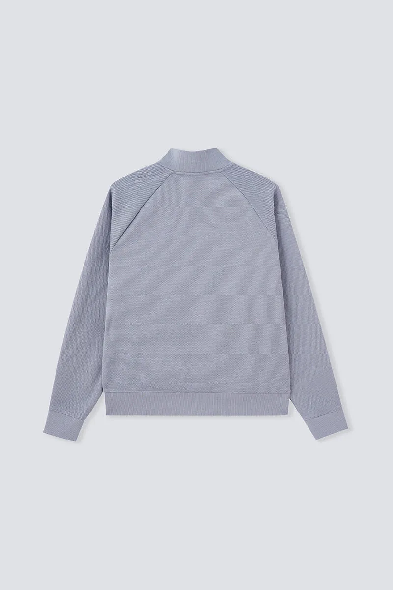 CottonSTRETCH Stand Collar Knit Jacket | Grey GYE144