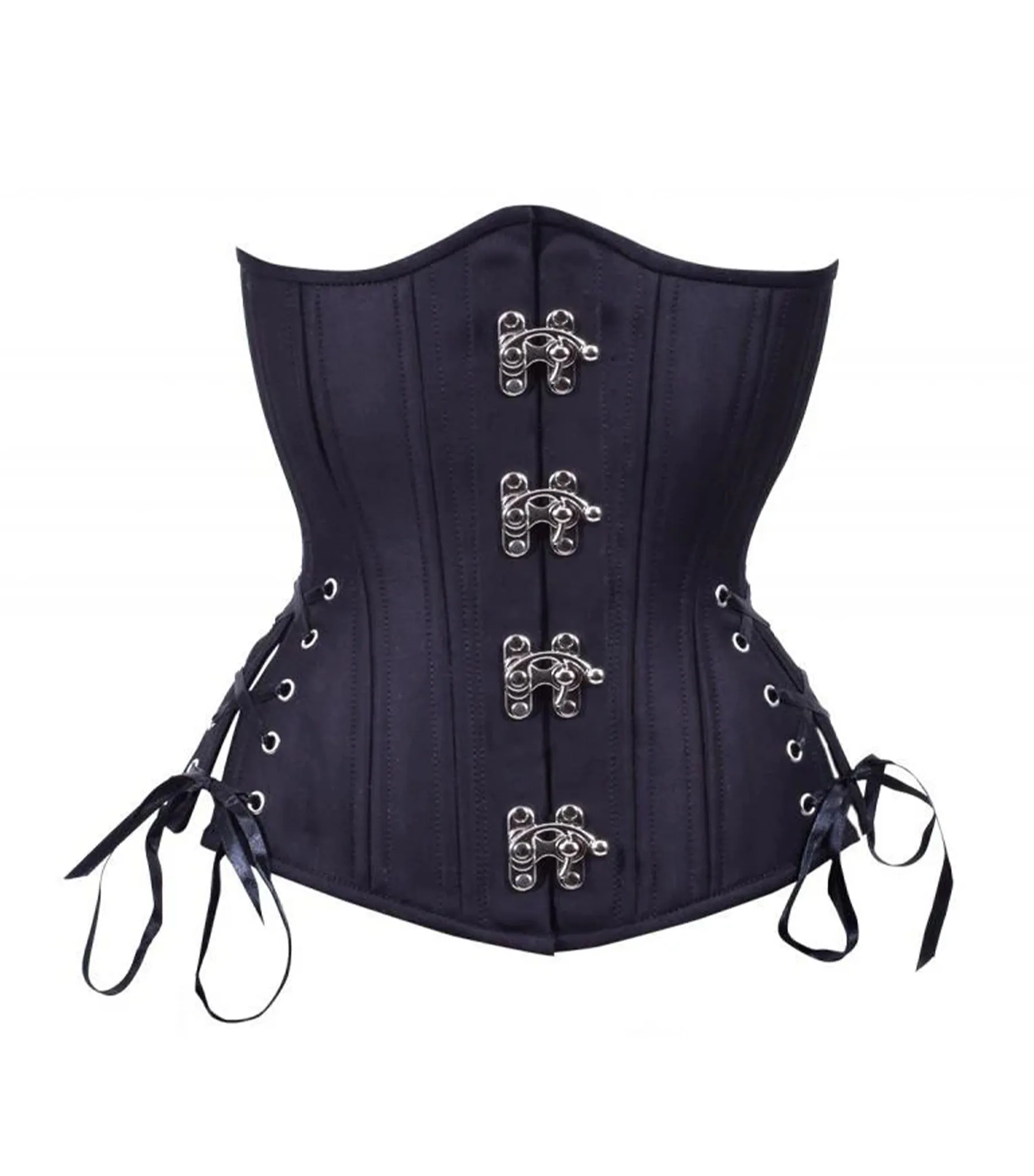 Dark Cross Eyelets Steel Boned Waist Reducing Underbust Corset