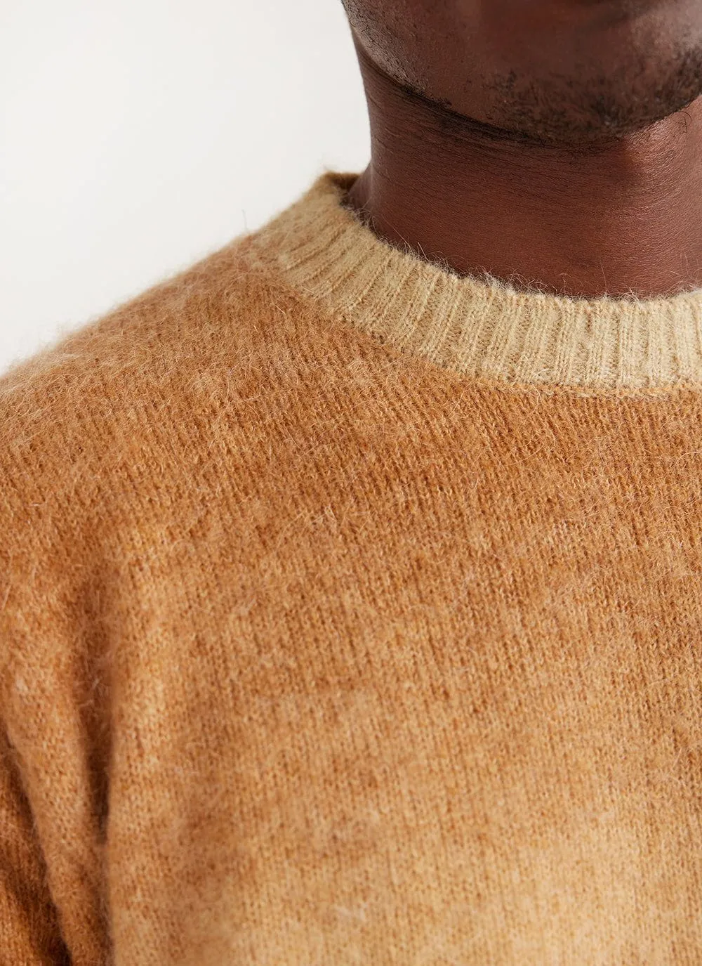 Deku Gradient Crew Neck Jumper | Mohair | Tan