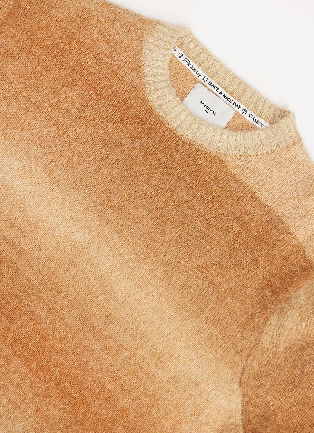Deku Gradient Crew Neck Jumper | Mohair | Tan