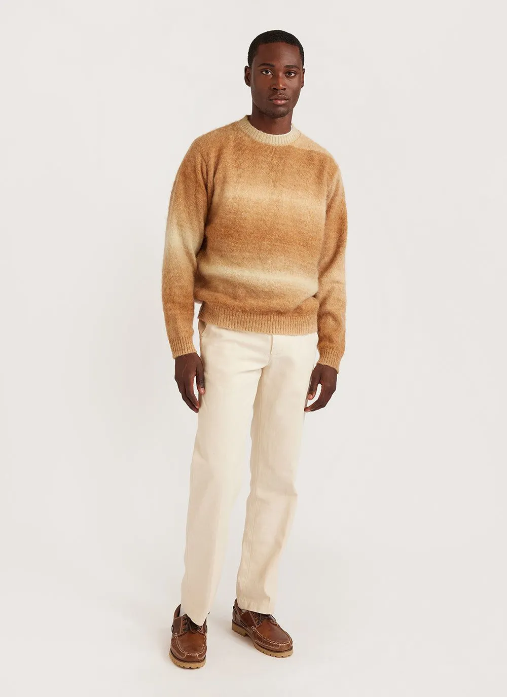 Deku Gradient Crew Neck Jumper | Mohair | Tan