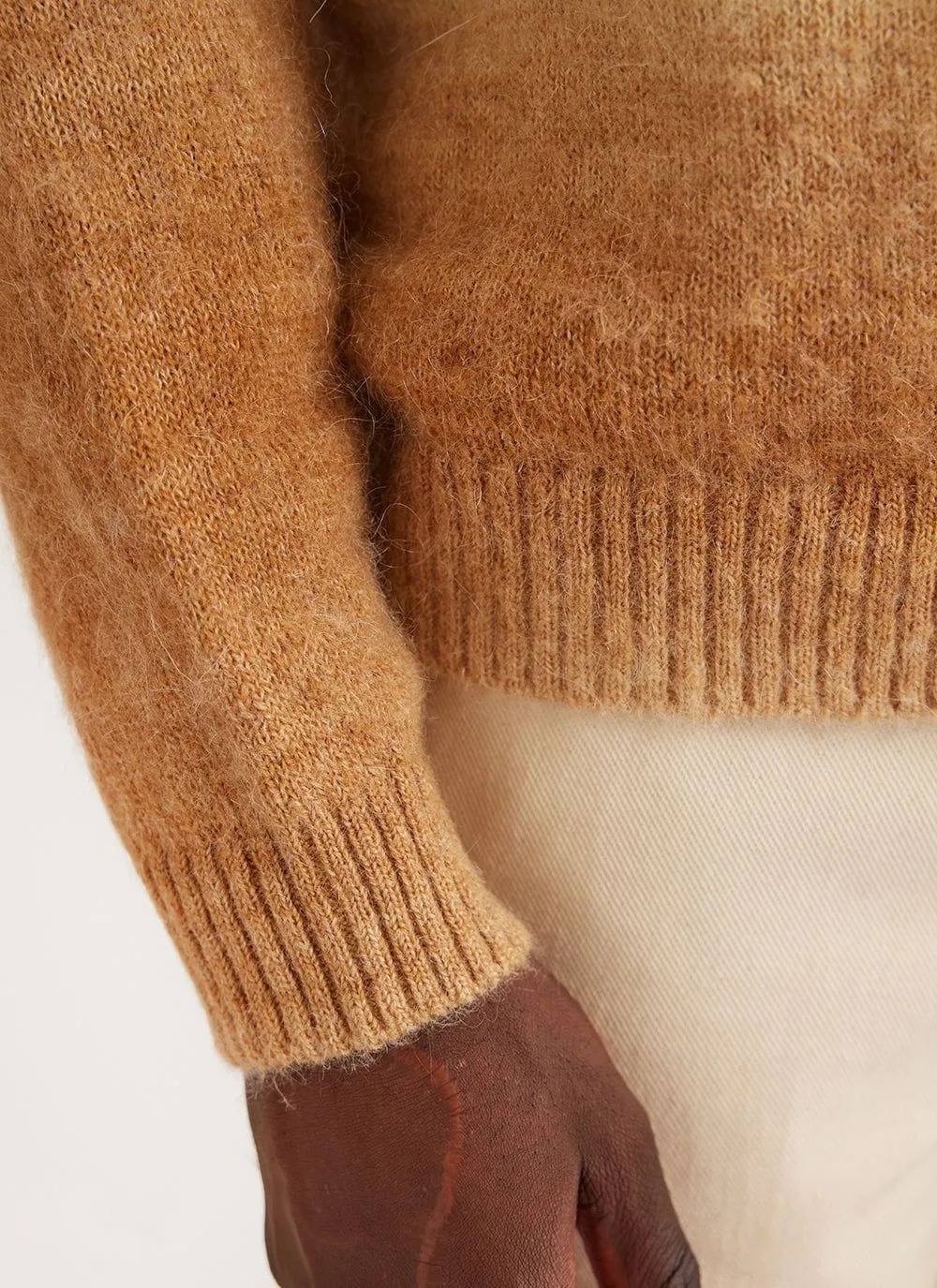 Deku Gradient Crew Neck Jumper | Mohair | Tan
