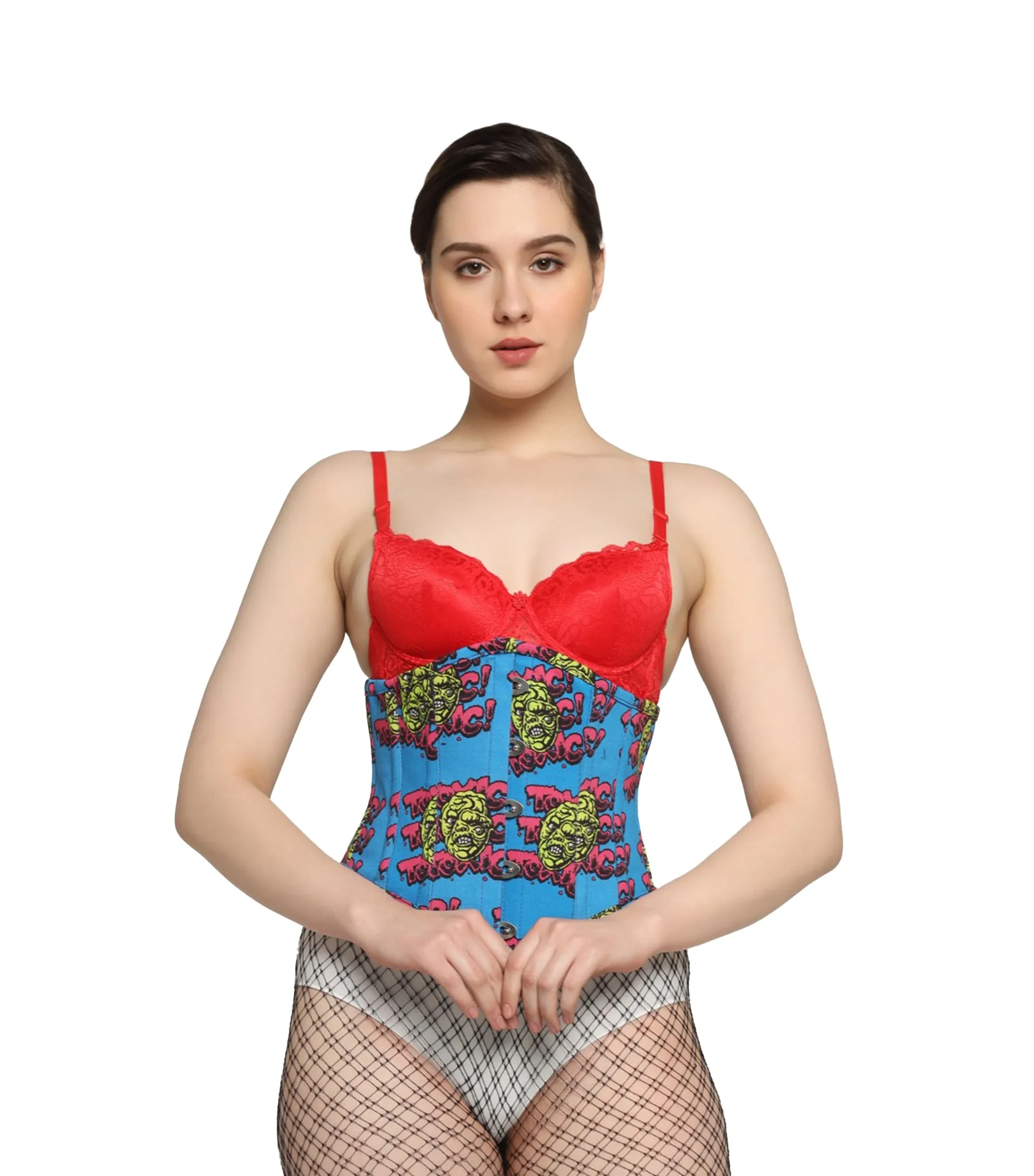 Devil printed Waist Reducing Authentic Steel Boned Sexy Underbust Corset