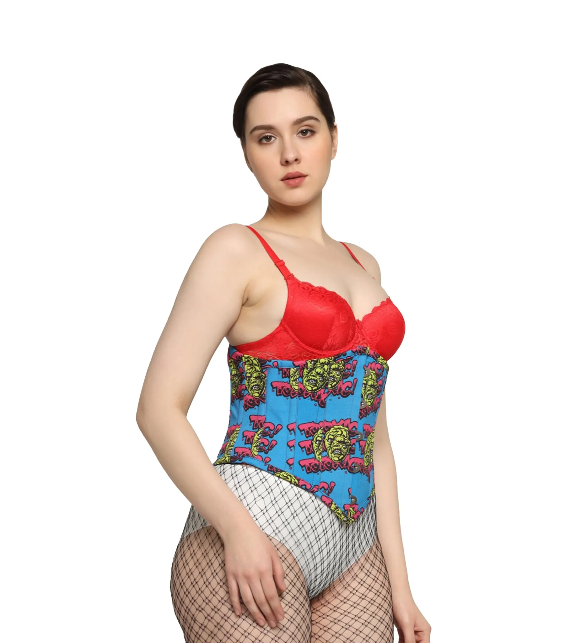 Devil printed Waist Reducing Authentic Steel Boned Sexy Underbust Corset