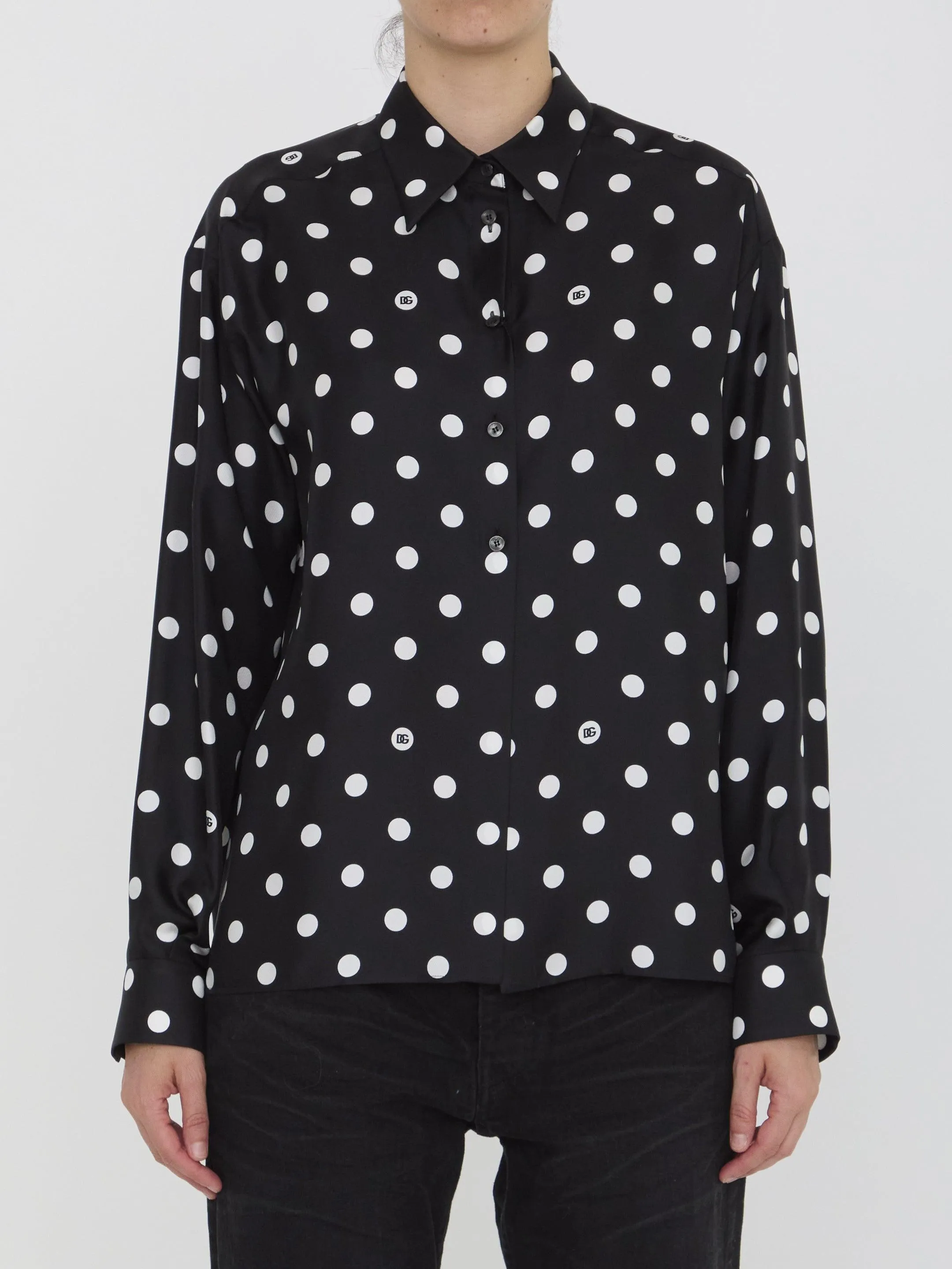 Dolce & Gabbana DG Shirt With Polka-dot Print