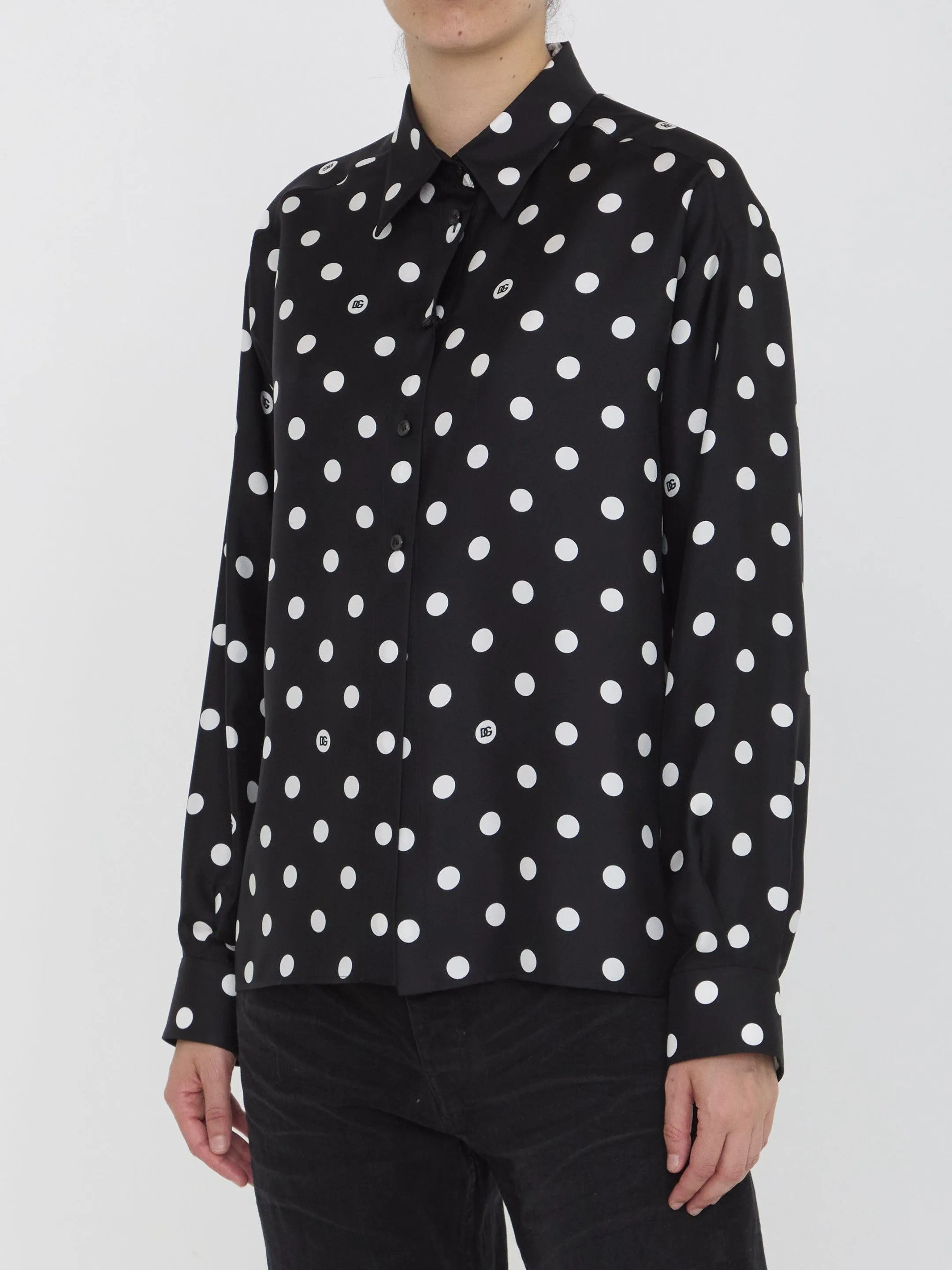 Dolce & Gabbana DG Shirt With Polka-dot Print