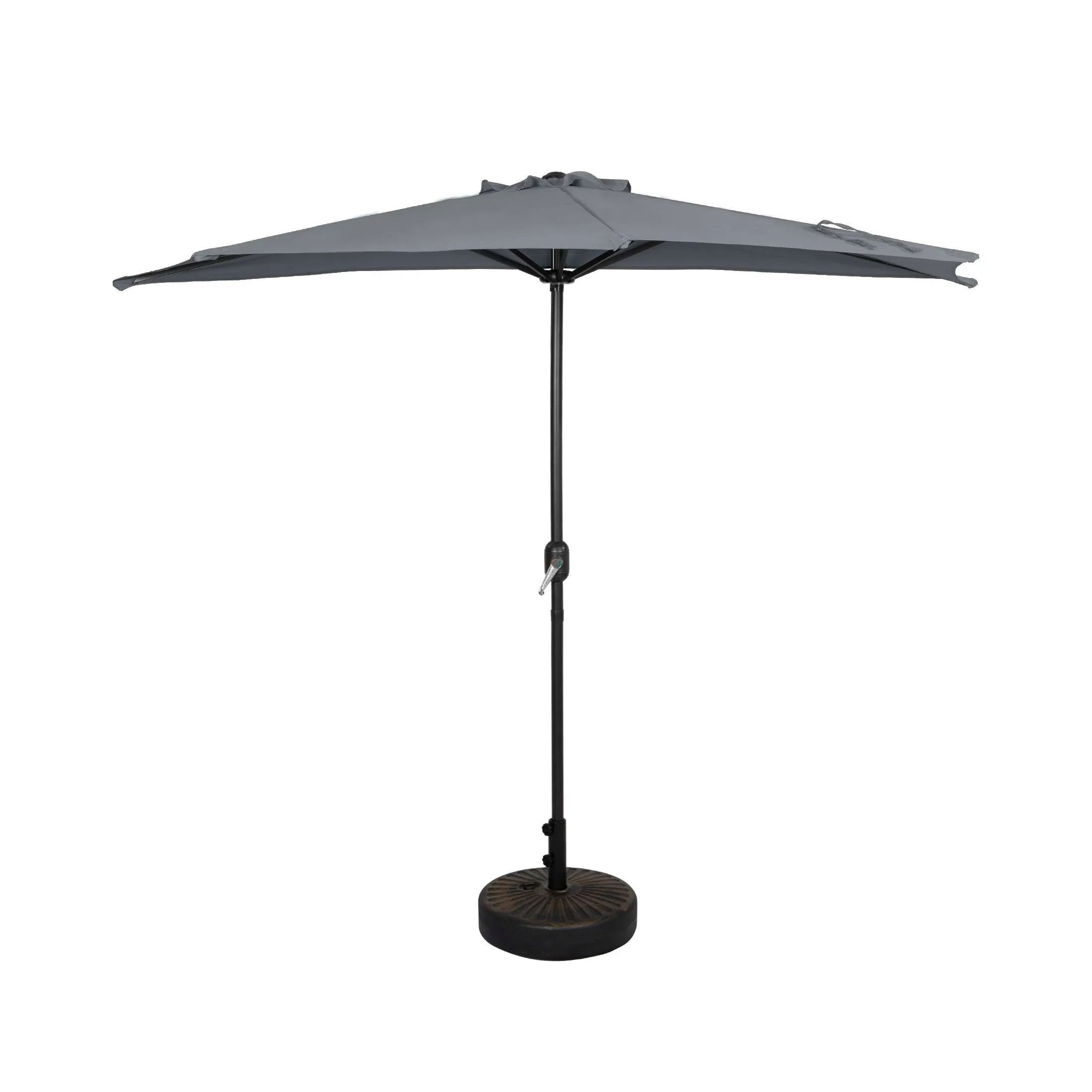 Easton 9 Ft Half Patio Umbrella with Bronze Round Plastic Base Included