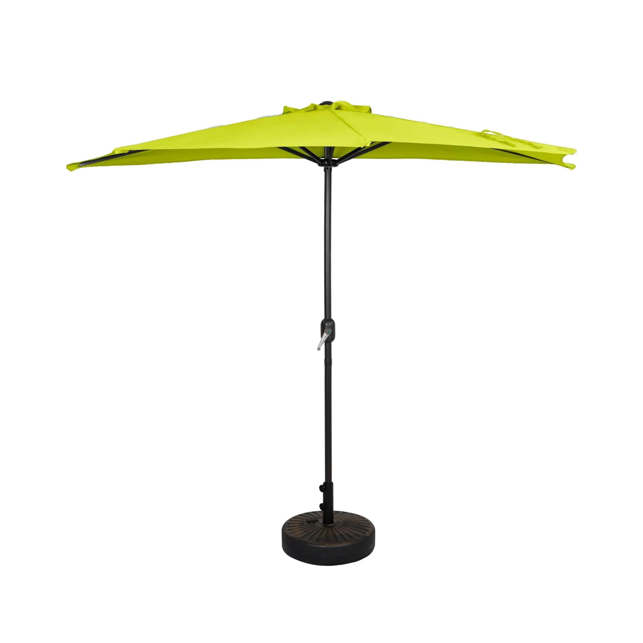 Easton 9 Ft Half Patio Umbrella with Bronze Round Plastic Base Included