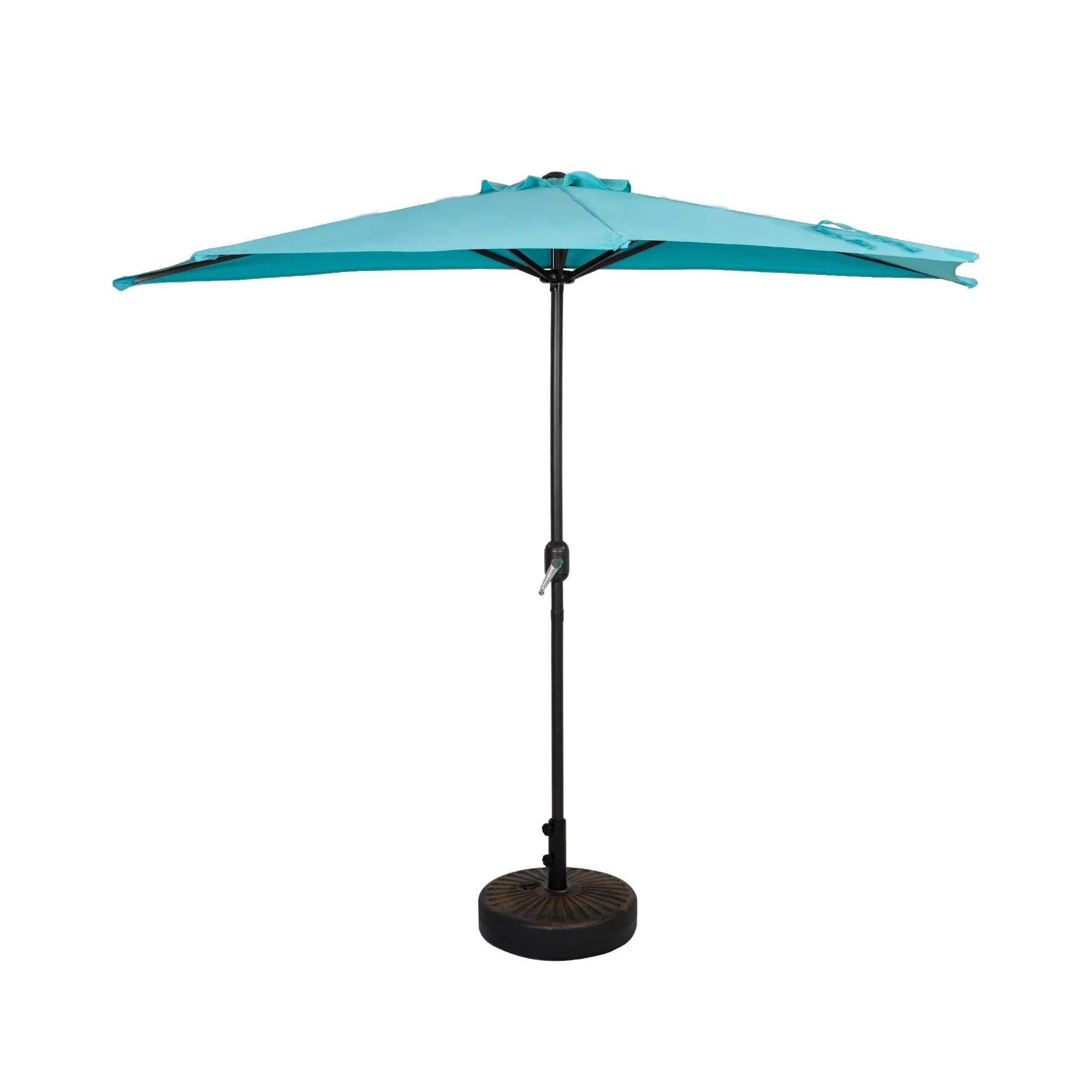 Easton 9 Ft Half Patio Umbrella with Bronze Round Plastic Base Included
