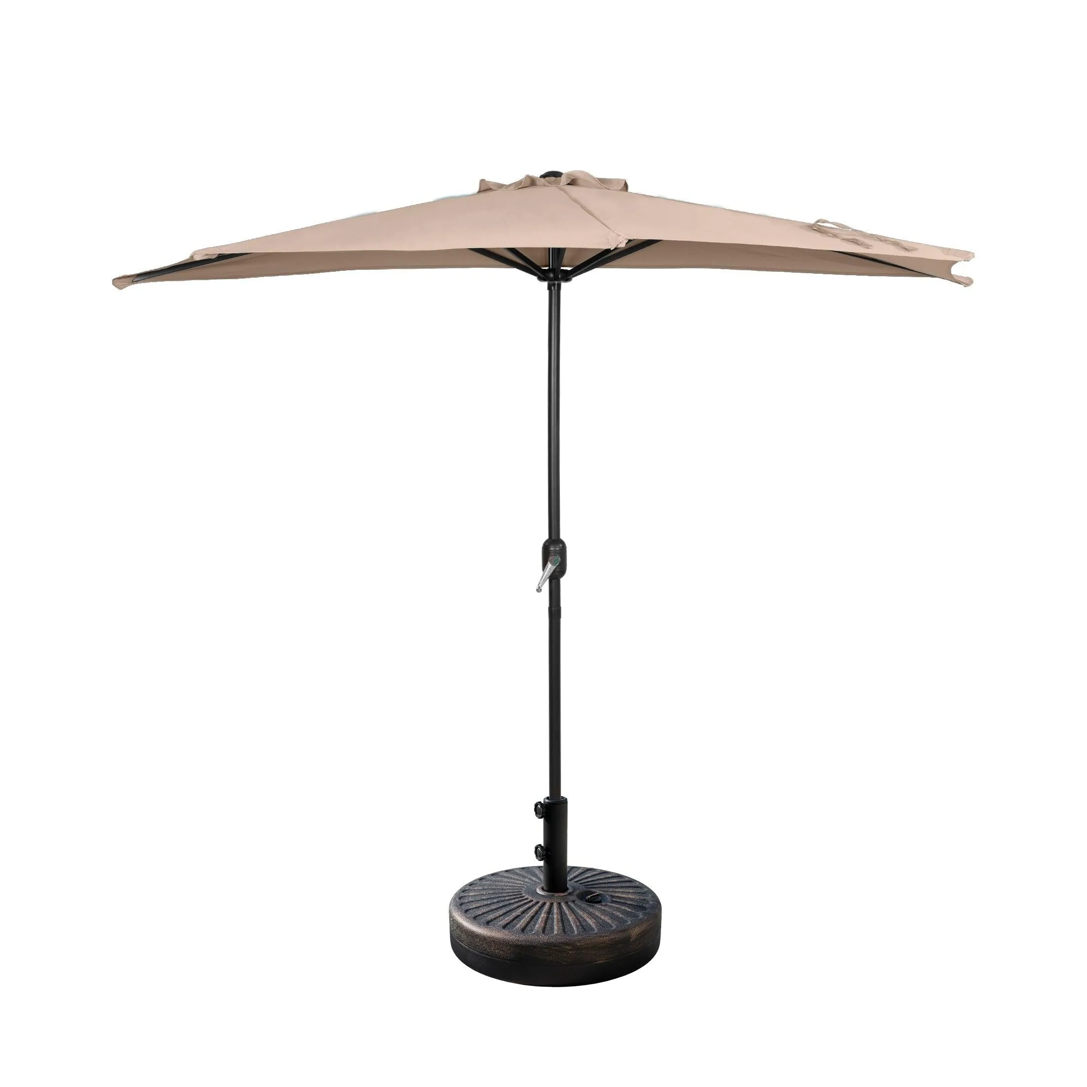 Easton 9 Ft Half Patio Umbrella with Bronze Round Plastic Base Included