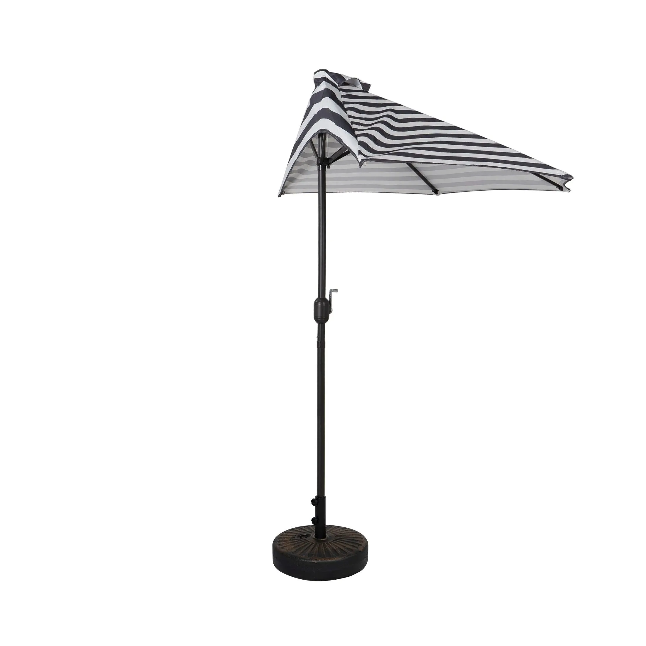 Easton 9 Ft Half Patio Umbrella with Bronze Round Plastic Base Included