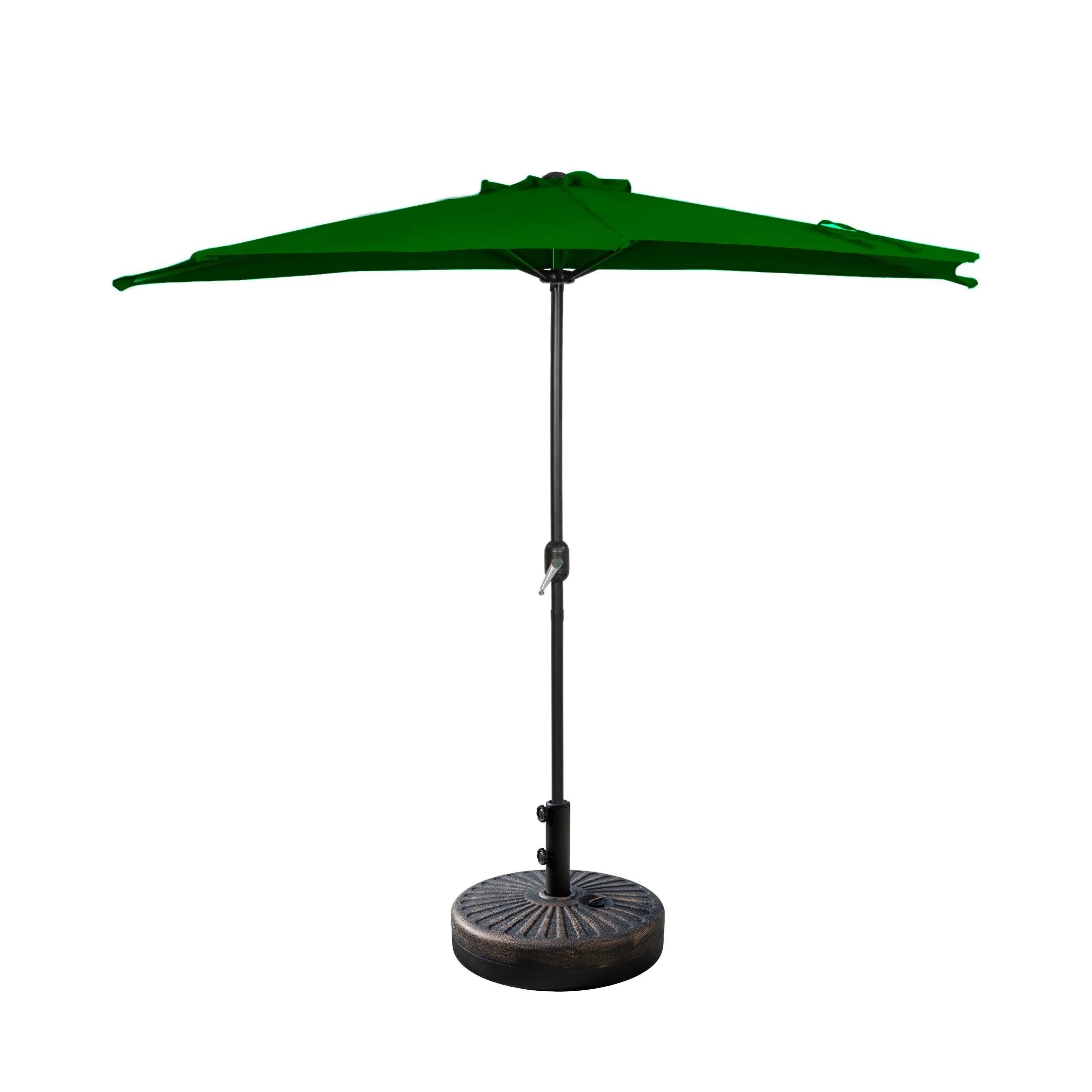 Easton 9 Ft Half Patio Umbrella with Bronze Round Plastic Base Included