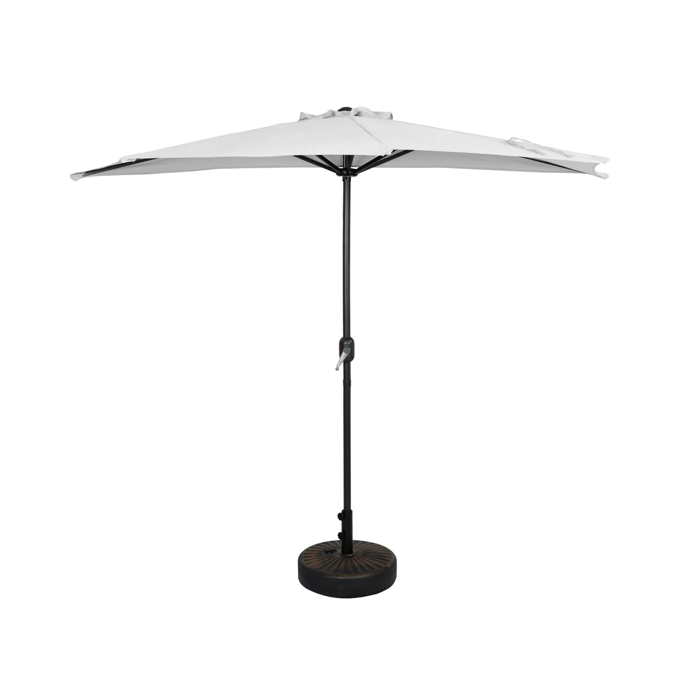 Easton 9 Ft Half Patio Umbrella with Bronze Round Plastic Base Included