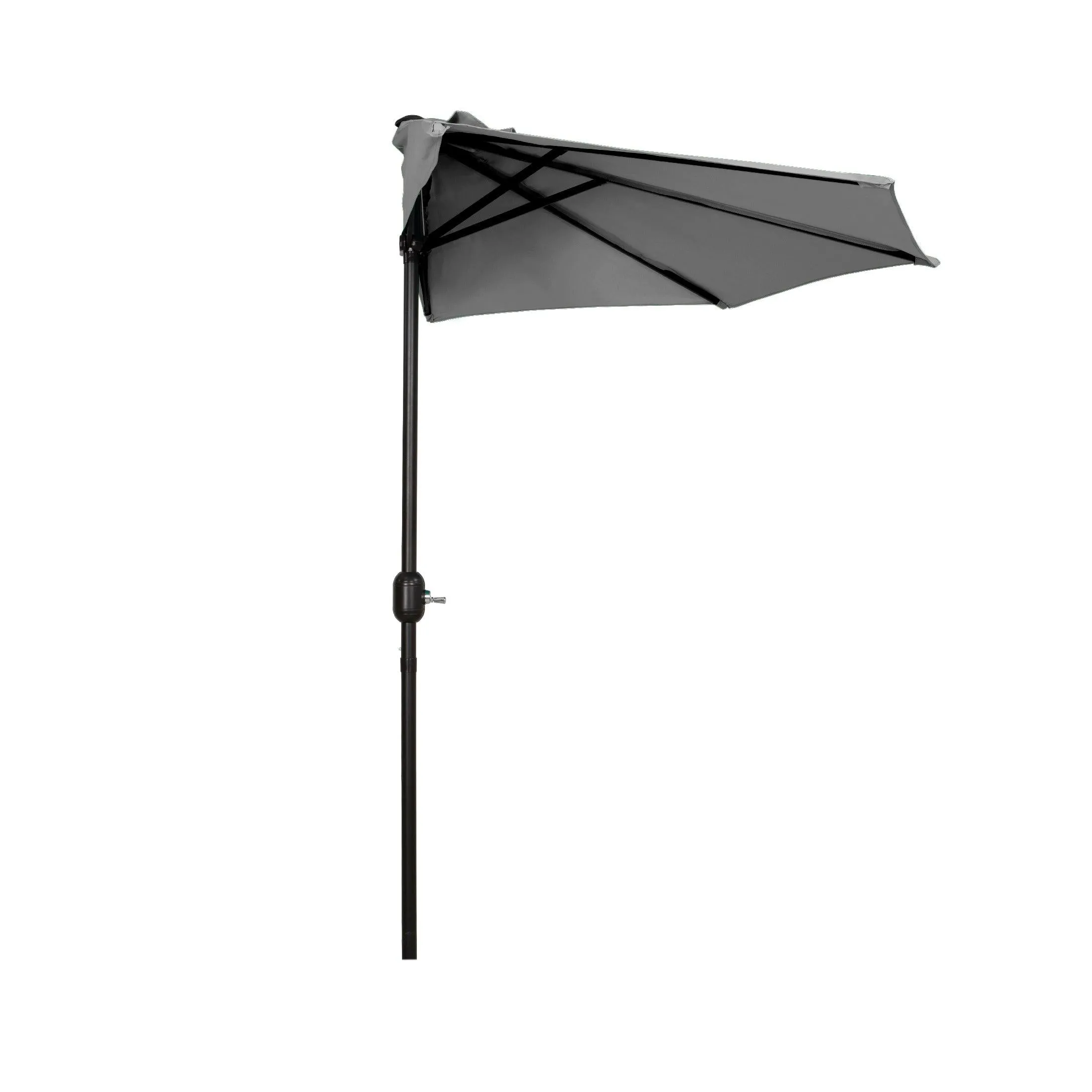 Easton 9 Ft Half Patio Umbrella with Bronze Round Plastic Base Included