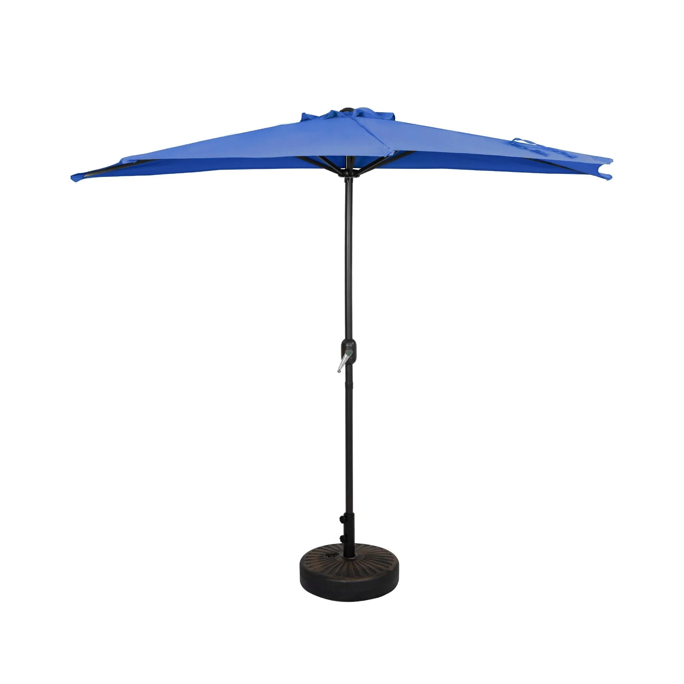 Easton 9 Ft Half Patio Umbrella with Bronze Round Plastic Base Included