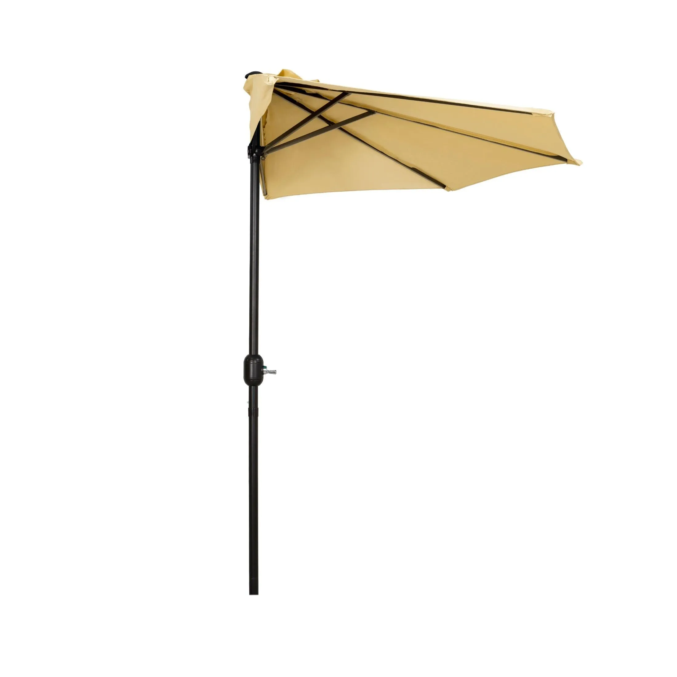Easton 9 Ft Half Patio Umbrella with Bronze Round Plastic Base Included
