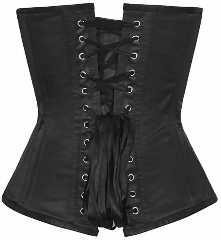 Fish Scales Beaded Black Overbust Corset