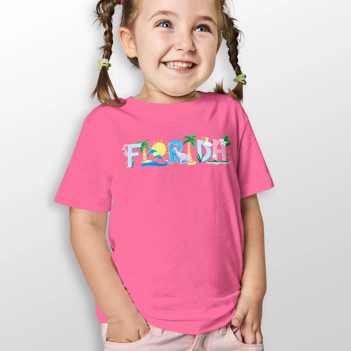 Florida T-Shirt: Whimsical Animals, Unisex Toddler 2T-5/6, Exclusive Retroplanet Design, FL T-shirts Kids Tshirts