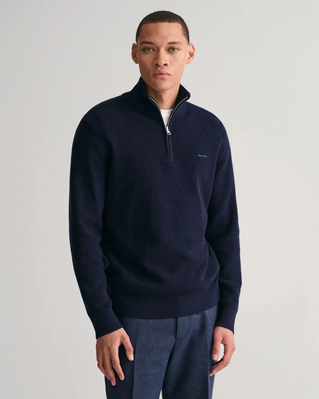 GANT- Cotton Wool Rib HZ , Evening Blue