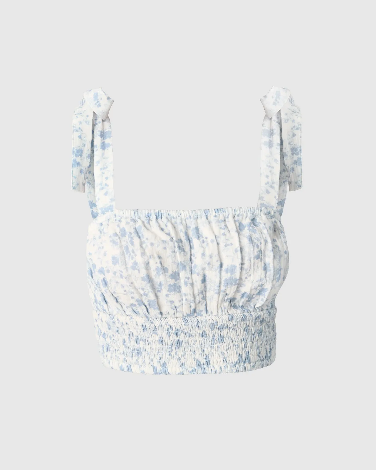 Garden Party Smocked Crop Tie Top