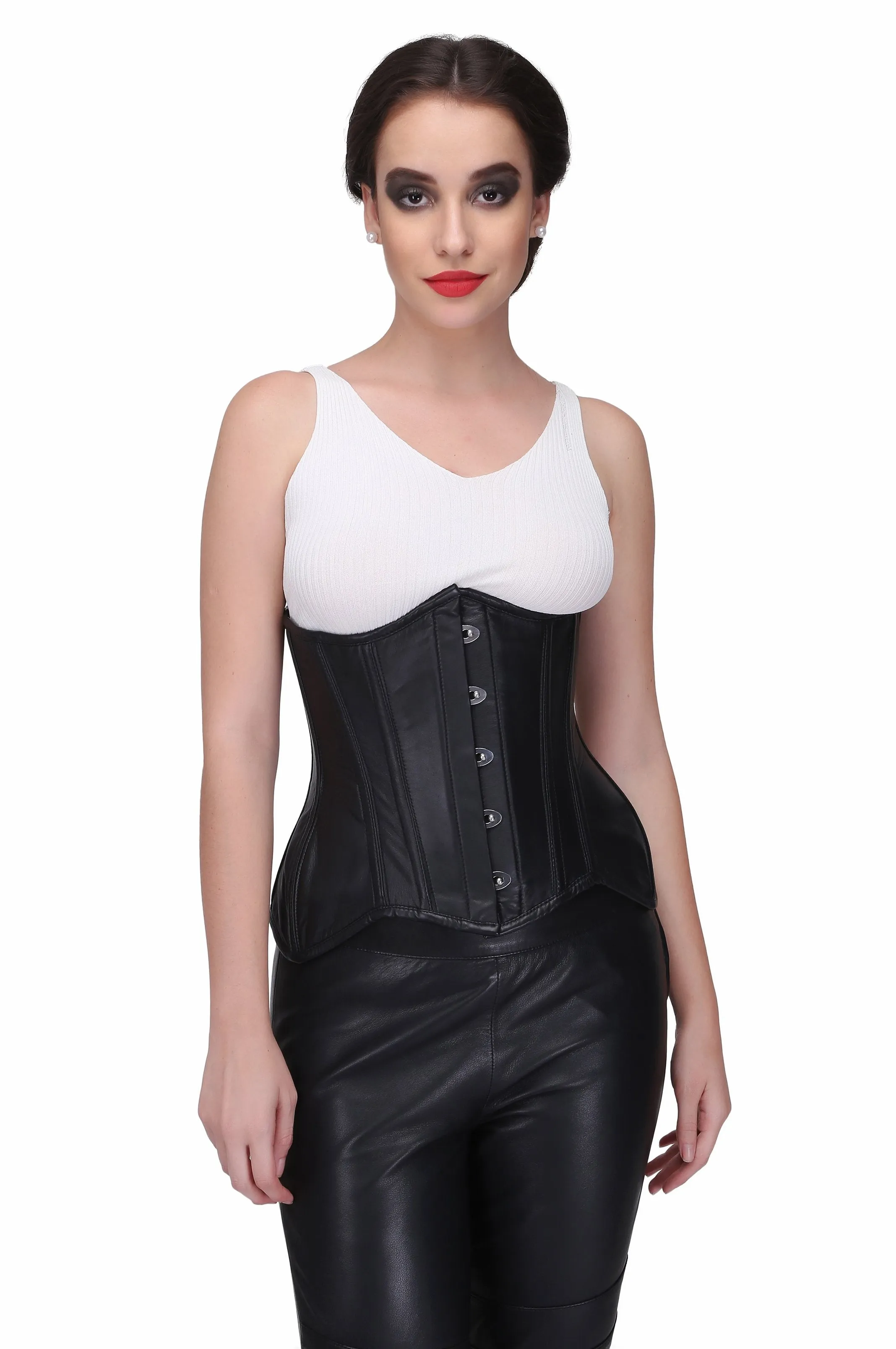 Genuine Leather Underbust corset suitable for medium and long torso