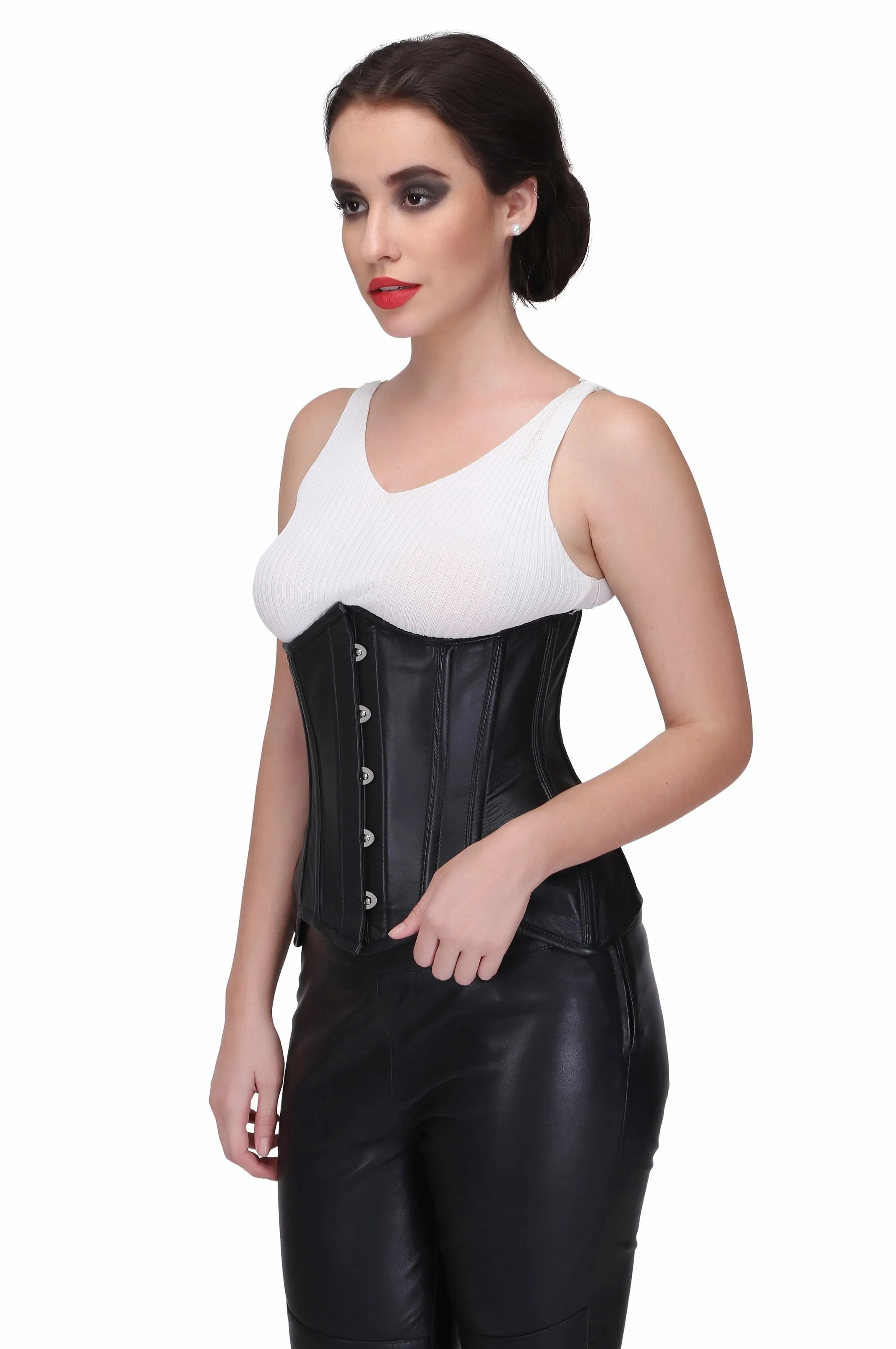 Genuine Leather Underbust corset suitable for medium and long torso