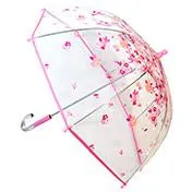 Girls Clear Pink Rose Print 17" Umbrella