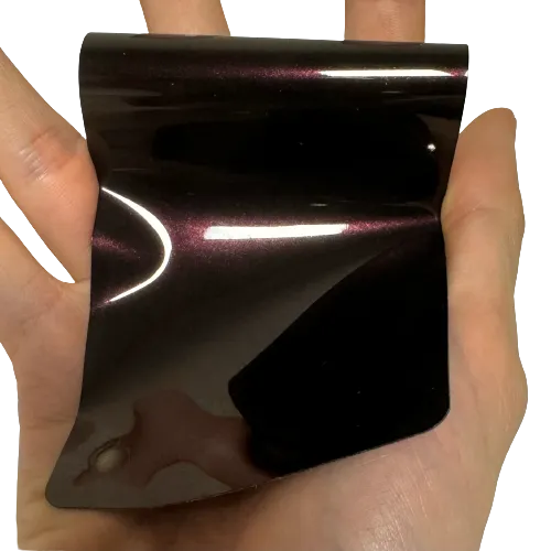 Gloss Metallic Black Red Car Wrap