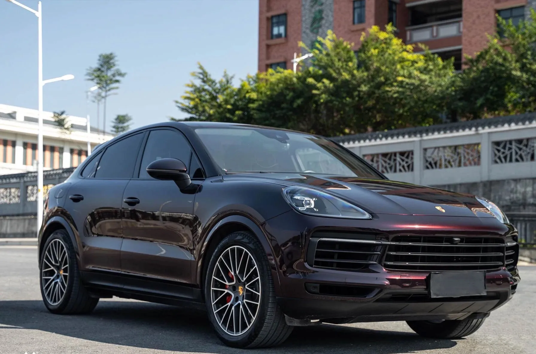 Gloss Metallic Black Red Car Wrap