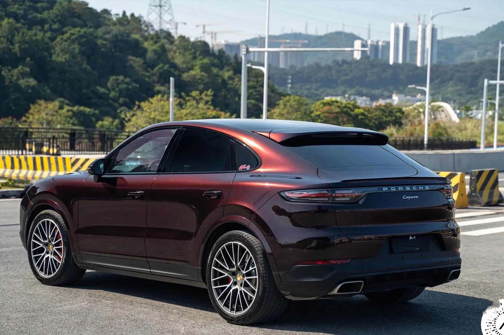 Gloss Metallic Black Red Car Wrap