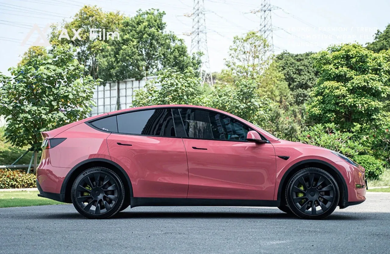 Gloss Metallic Dark Ume Pink Car Wrap